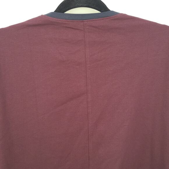 BYLT Men Maroon Drop Cut Ringer Lux Shirt Size Large‎ NEW Short Sleeve Casual - Picture 5 of 11